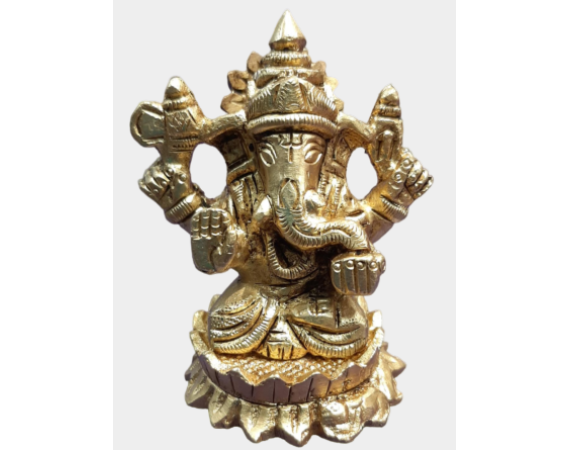 Brass Ganesh Statue 2.5"